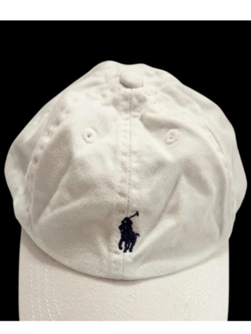 Polo Ralph Lauren White Baseball CapNavy Pony Toddler 2T-4T